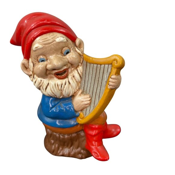 VTG Gnome Elves Dwarves Set of 2 MCM Decor 60/70’s Musical Instruments Kitschy - Picture 2 of 9